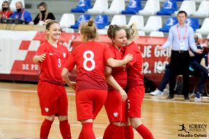 Reprezentacja Polski Futsalu, Słowenia- Polska, Magdalena Knysak, Julia Szostak, Wiktoria Nowak , Katarzyna Włodarczyk 1 IMG 1964